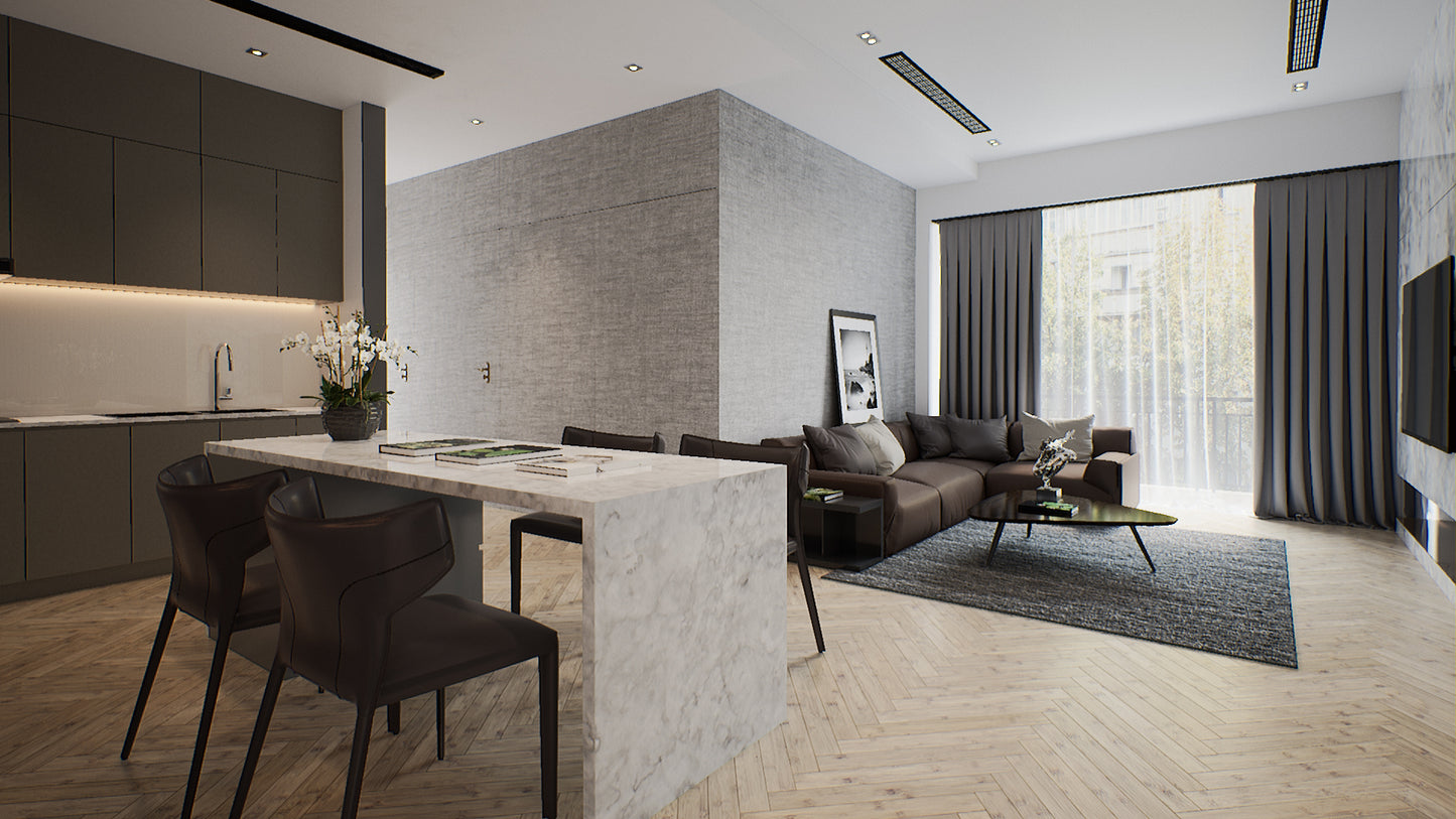 LIVINGROOM AND KITCHEN IN UNREAL ENGINE. LUMEN.