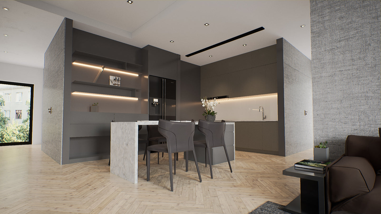 LIVINGROOM AND KITCHEN IN UNREAL ENGINE. LUMEN.