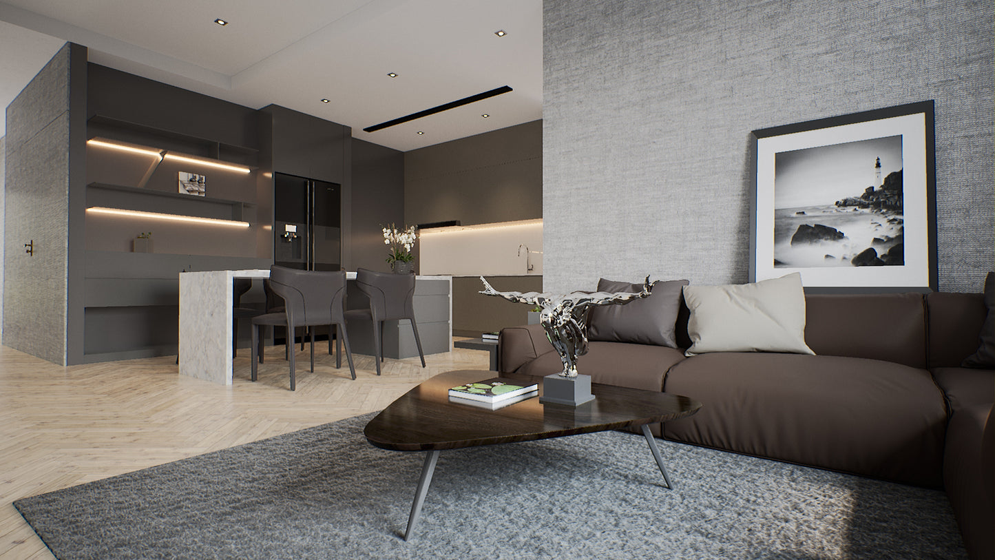 LIVINGROOM AND KITCHEN IN UNREAL ENGINE. LUMEN.