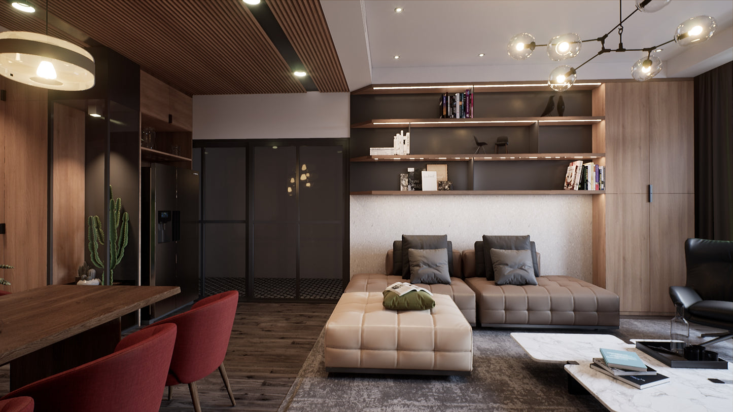 05 LIVINGROOM INTERIOR UNREAL PROJECT. BAKED.