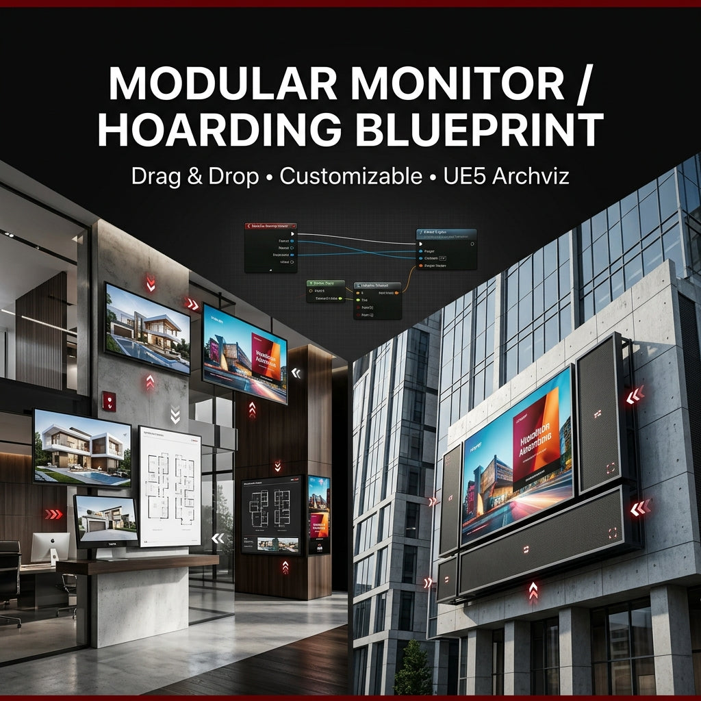 Modular Monitor & Digital Hoarding Blueprint for Unreal Engine Archviz