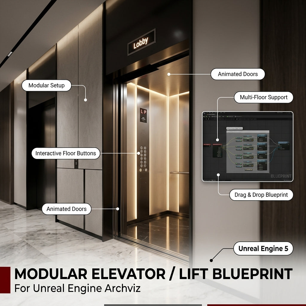 Modular Elevator Blueprint for Archviz in Unreal Engine