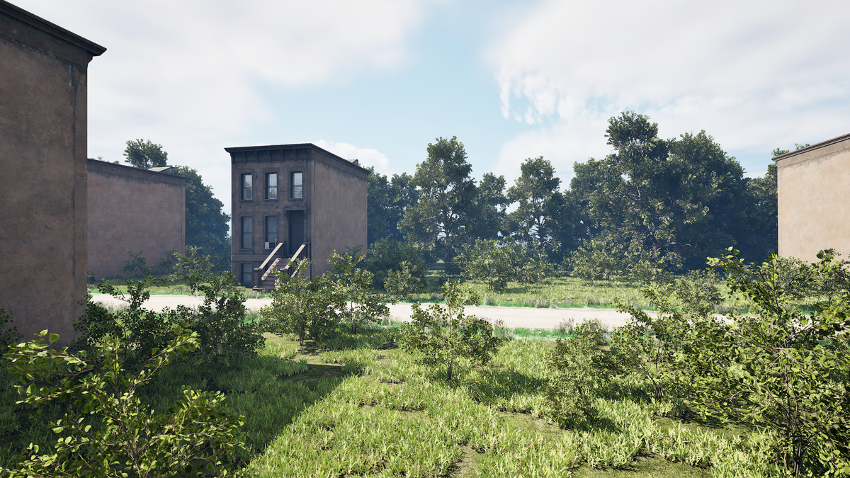 Pg3d Building PCG BUILDING WITH ROADS AND FOLIAGES ON BOTH SIDES. – 3darchstuffs