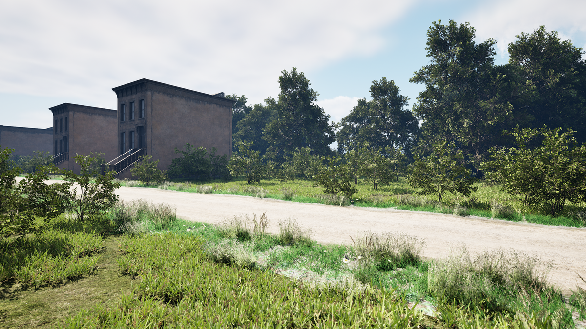 Pg3d Building PCG BUILDING WITH ROADS AND FOLIAGES ON BOTH SIDES. – 3darchstuffs