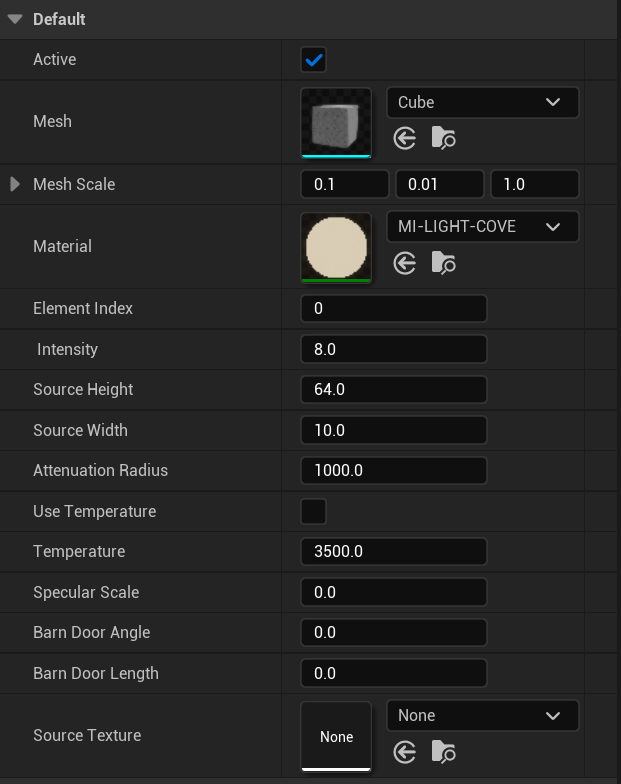 BLUEPRINT COVE LIGHT for Archviz Scene in Unreal Engine