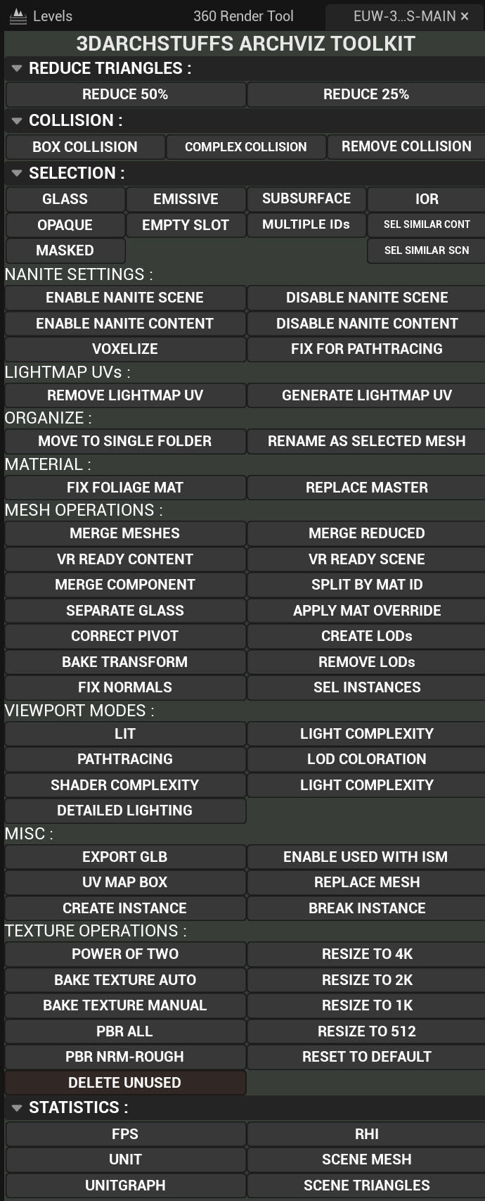 Optimization and Workflow Utility Toolkit for Unreal Engine 5.7+
