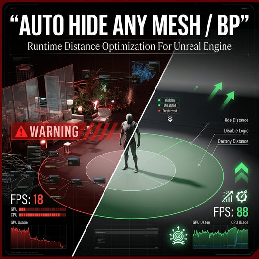 Auto Hide Any Mesh  BP at Runtime Based on Distance From Player Character.