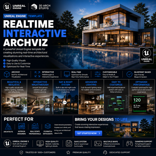 Interactive Archviz Template for Unreal Engine. UE 5.7