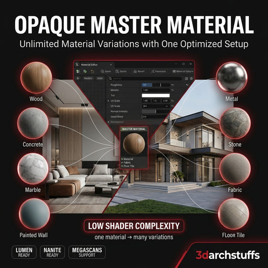 High-Performance Opaque Master Material for ArchViz & Real-Time Projects