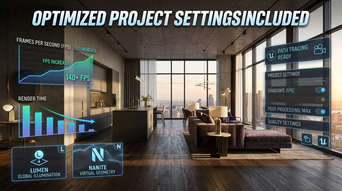 Interactive Archviz Template for Unreal Engine. UE 5.7
