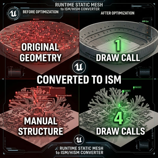 RUNTIME STATIC MESH TO ISM/HISM CONVERTER FOR UNREAL ENGINE