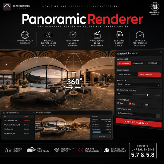 360° Panoramic Equirectangular Image Rendering Plugin for Unreal Engine 5.7+