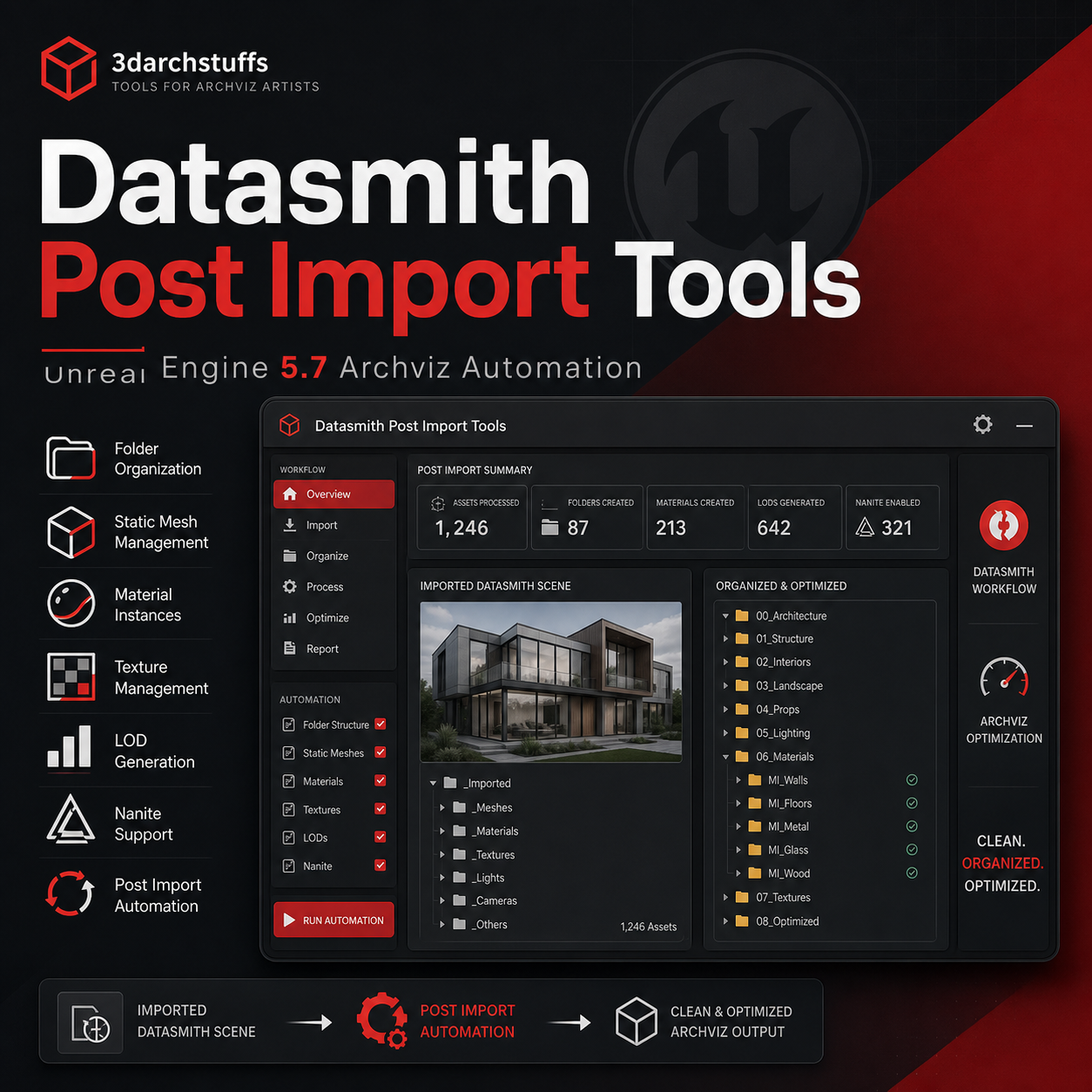 Datasmith Import Companion Plugin for Unreal Archviz Projects.