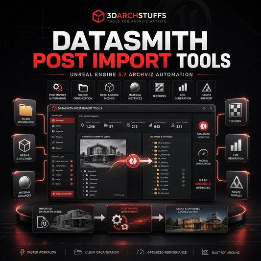 Datasmith Import Companion Plugin for Unreal Archviz Projects.