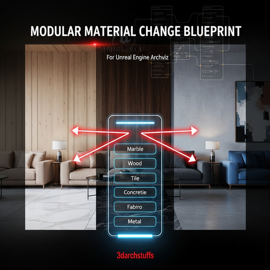 Modular Material Change Blueprint for Unreal Engine Archviz