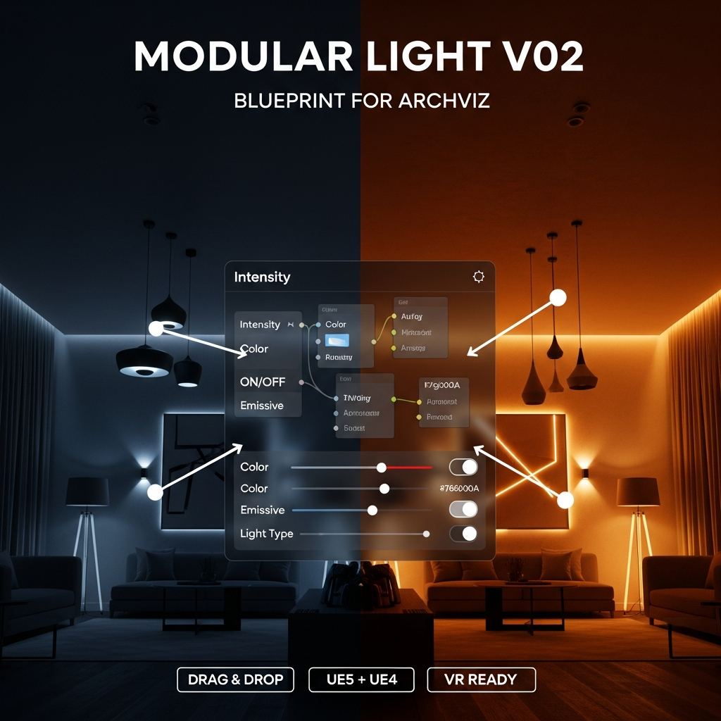 Modular Light V02 Blueprint for Archviz – Interactive Unreal Engine Lighting System