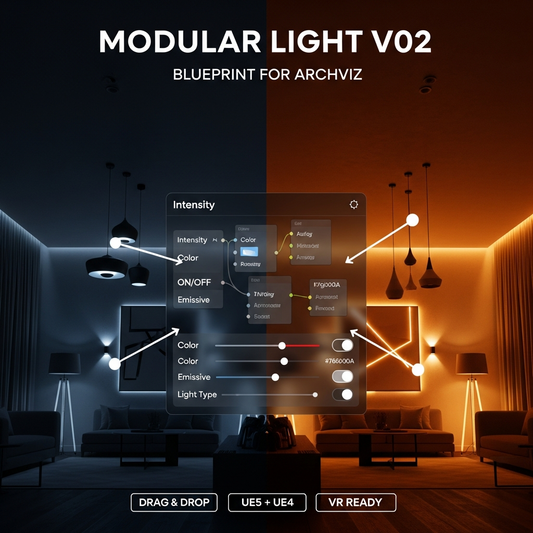 Modular Light V02 Blueprint for Archviz – Interactive Unreal Engine Lighting System