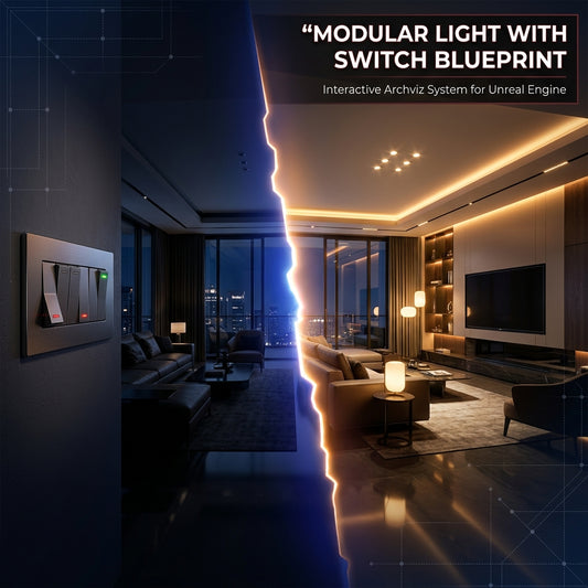 Modular Light With Switch Blueprint for Archviz – Unreal Engine Drag & Drop System