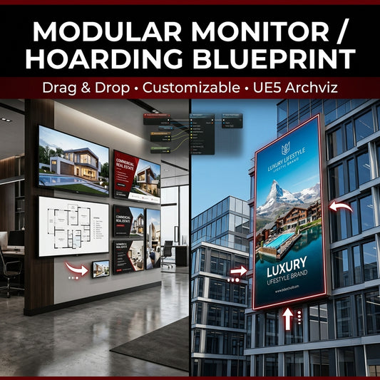 Modular Monitor & Digital Hoarding Blueprint for Unreal Engine Archviz