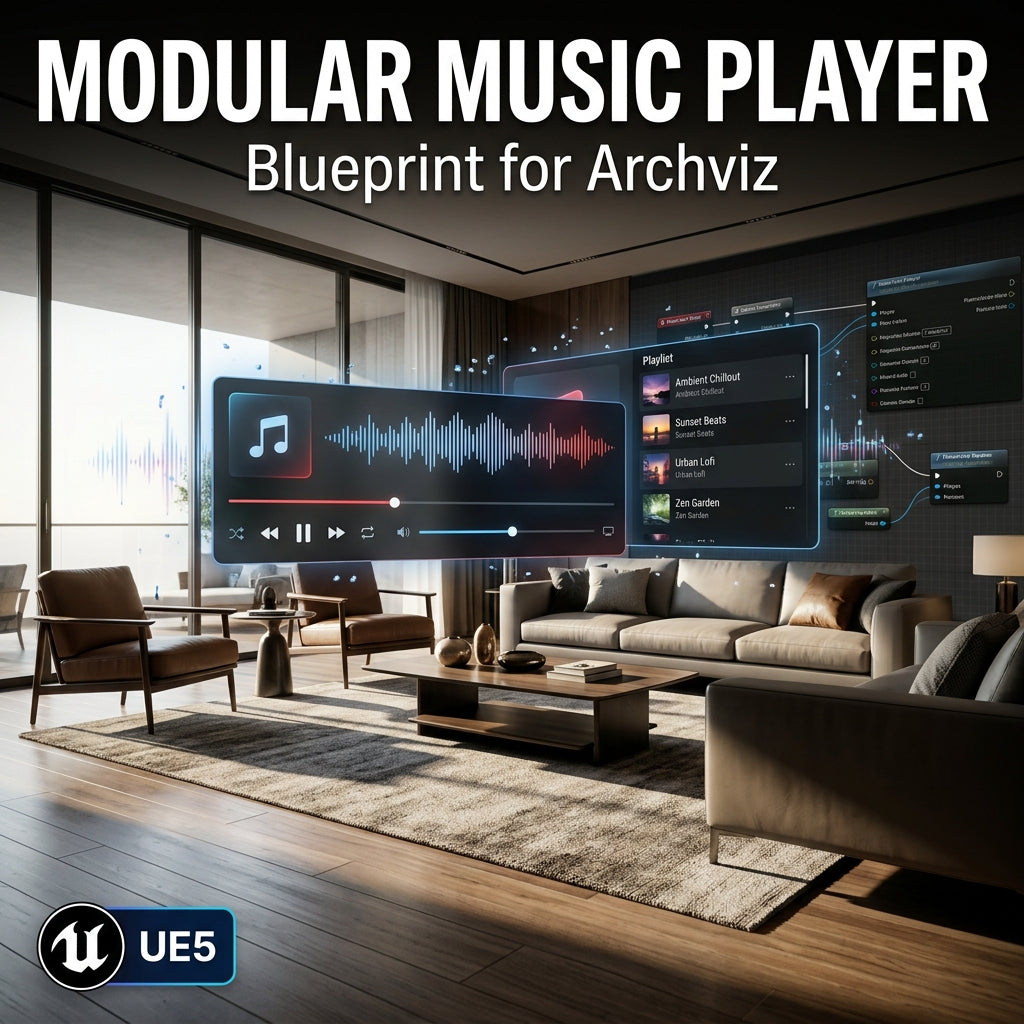 Modular Music Player Blueprint for Unreal Engine Archviz | UE5 Audio ...